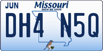 MO license plate DH4N5Q