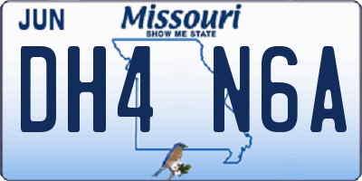 MO license plate DH4N6A