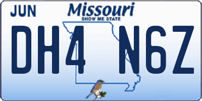 MO license plate DH4N6Z