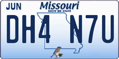 MO license plate DH4N7U