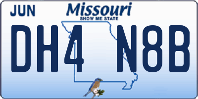 MO license plate DH4N8B