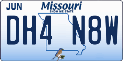 MO license plate DH4N8W