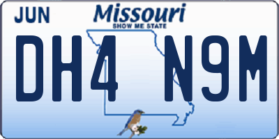 MO license plate DH4N9M