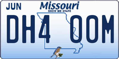 MO license plate DH4O0M