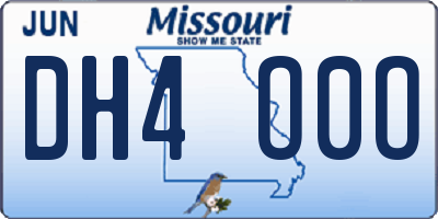 MO license plate DH4O0O