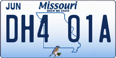 MO license plate DH4O1A