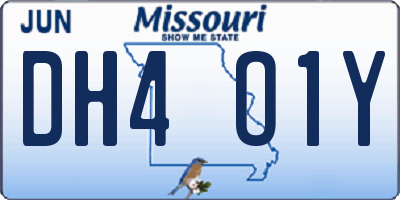 MO license plate DH4O1Y