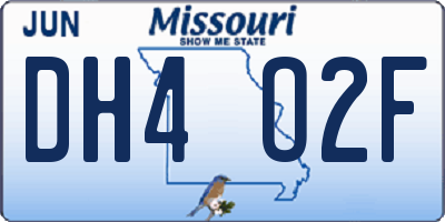 MO license plate DH4O2F