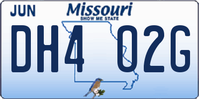 MO license plate DH4O2G