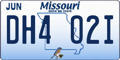 MO license plate DH4O2I