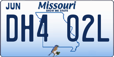 MO license plate DH4O2L