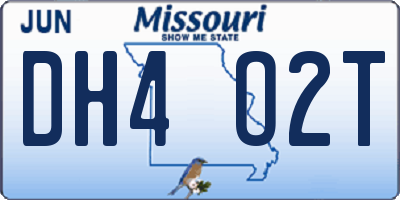 MO license plate DH4O2T
