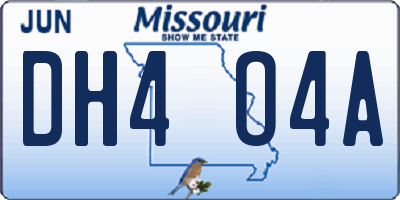 MO license plate DH4O4A