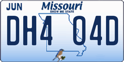 MO license plate DH4O4D