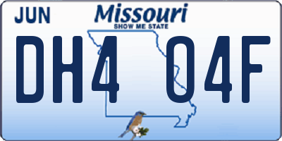 MO license plate DH4O4F