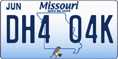 MO license plate DH4O4K