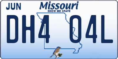 MO license plate DH4O4L
