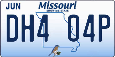 MO license plate DH4O4P