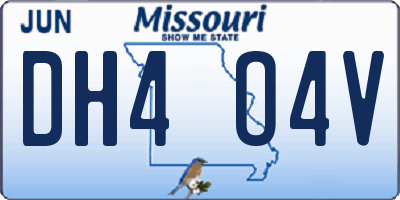 MO license plate DH4O4V