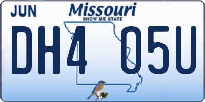 MO license plate DH4O5U