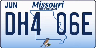 MO license plate DH4O6E