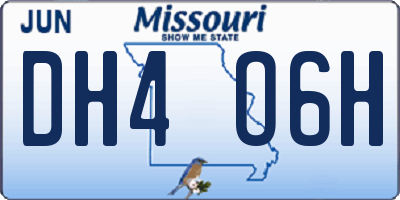MO license plate DH4O6H
