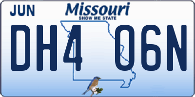 MO license plate DH4O6N