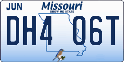 MO license plate DH4O6T