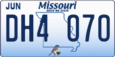 MO license plate DH4O7O