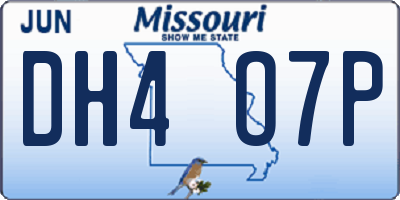 MO license plate DH4O7P