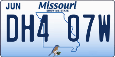 MO license plate DH4O7W