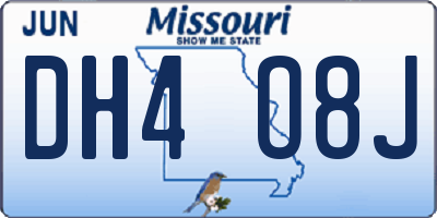 MO license plate DH4O8J