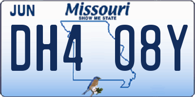 MO license plate DH4O8Y