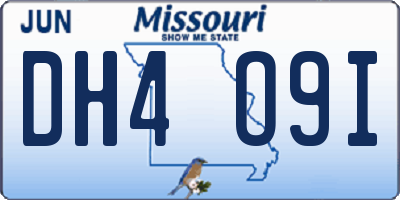 MO license plate DH4O9I