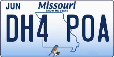 MO license plate DH4P0A