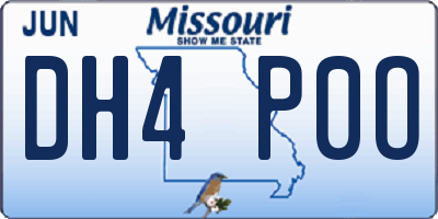 MO license plate DH4P0O
