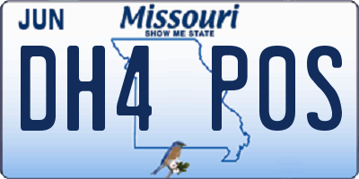 MO license plate DH4P0S