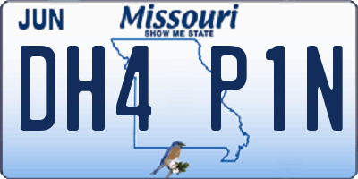 MO license plate DH4P1N