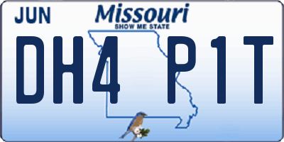 MO license plate DH4P1T