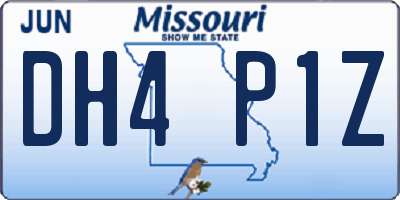 MO license plate DH4P1Z