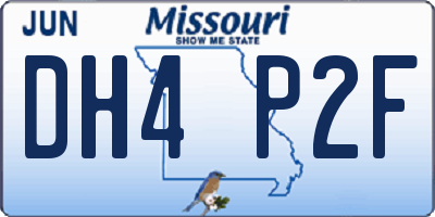 MO license plate DH4P2F
