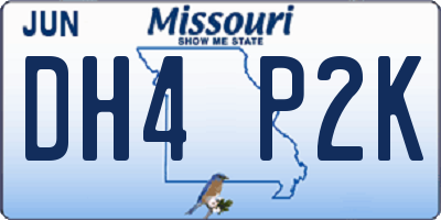 MO license plate DH4P2K
