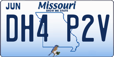 MO license plate DH4P2V