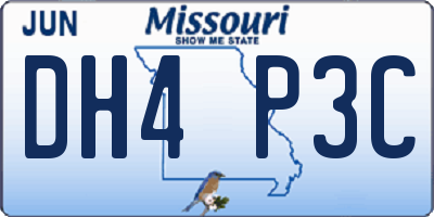 MO license plate DH4P3C