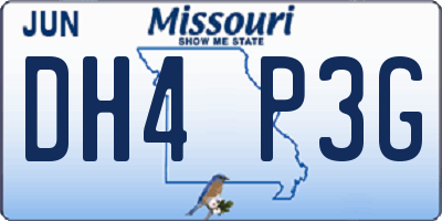 MO license plate DH4P3G