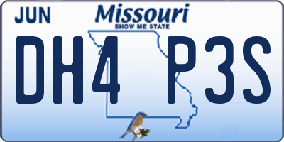 MO license plate DH4P3S