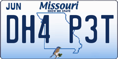 MO license plate DH4P3T