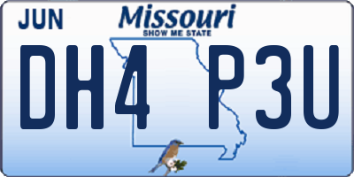 MO license plate DH4P3U