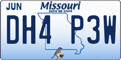 MO license plate DH4P3W