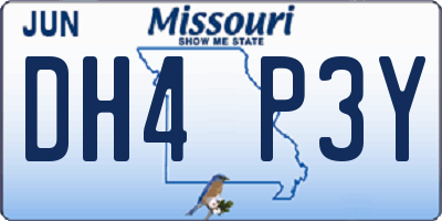MO license plate DH4P3Y